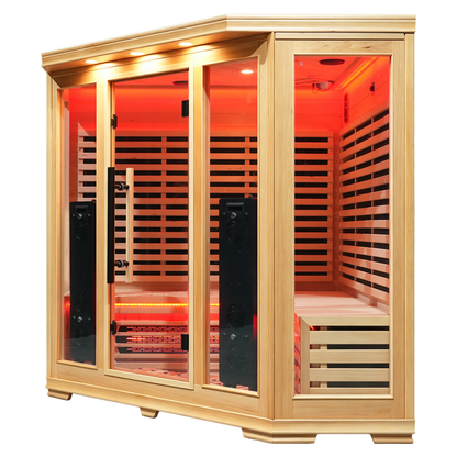 Blisspod Vienna RED 4–5 Person Full-Spectrum Infrared Corner Sauna