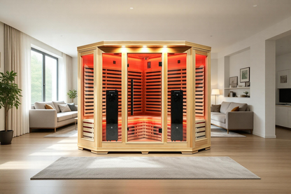 Blisspod Vienna RED 4–5 Person Full-Spectrum Infrared Corner Sauna