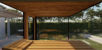Thermasol Vue 3–4 Person Panoramic Glass Outdoor Sauna with 9 kW Heater